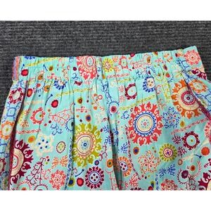 Purple Wide Leg Pants Womens S/M Turquoise Excellent Boho Mandala Print Trousers